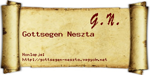 Gottsegen Neszta névjegykártya